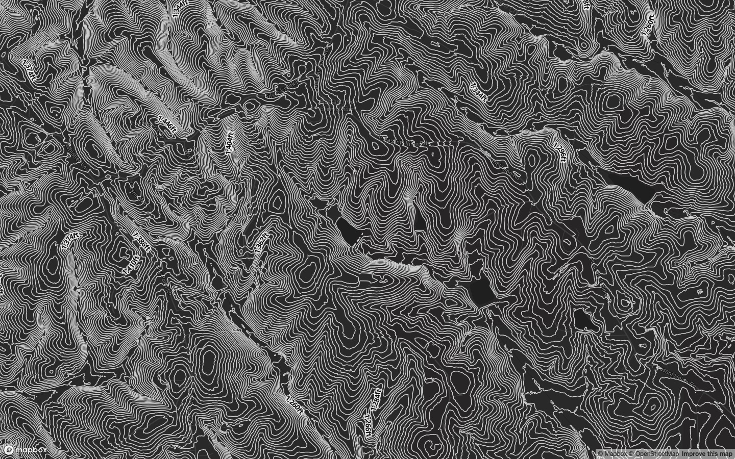 6 ft Contours on a dark basemap