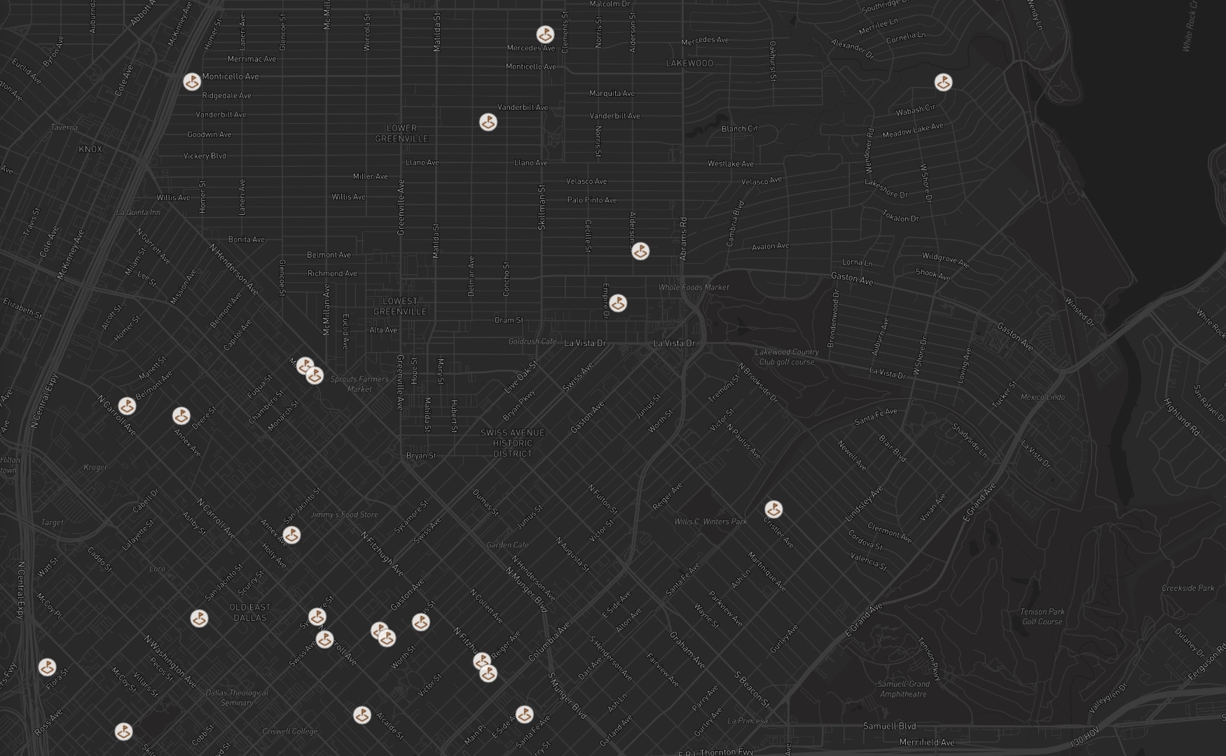Land Sold layer on the Pillar map in Dallas