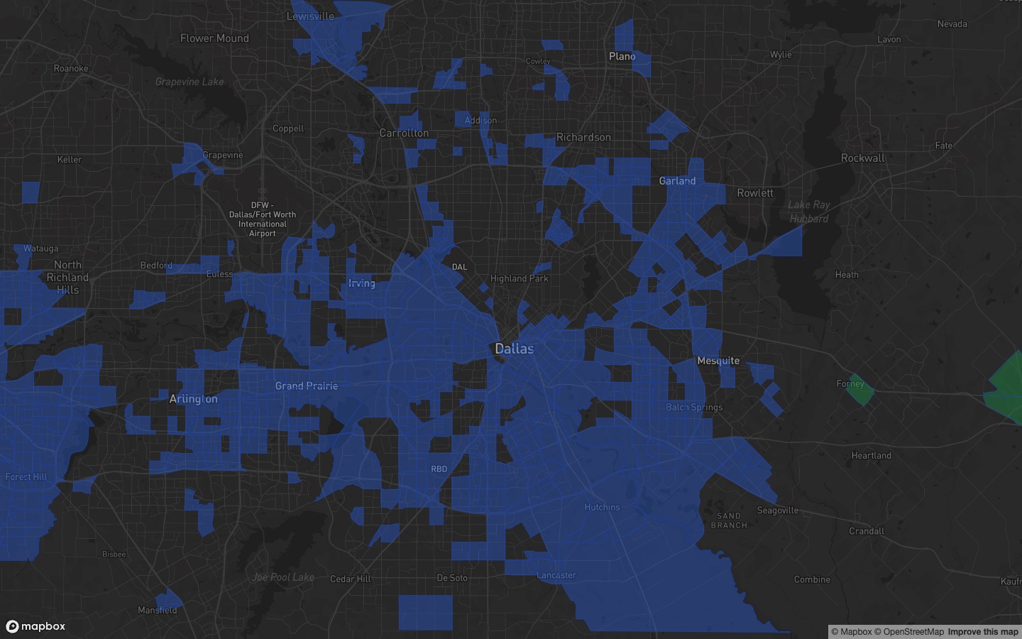 Opportunity Zones 2.0 on a dark basemap