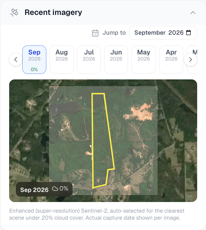 Recent satellite imagery in Pillar